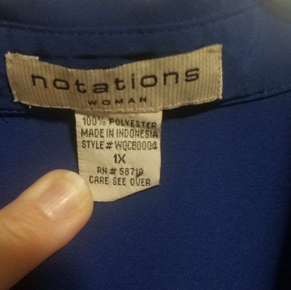 Notations 1X Royal Blue Blouse - Picture 3 of 4